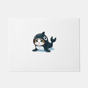Cat in Orca Costume  Doormat