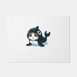 Cat in Orca Costume  Doormat