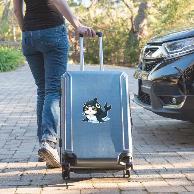 Cat in Orca Costume Tank Top (Suitcase Insitu)