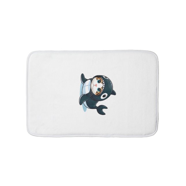 Cat in Orca Costume Tank Top Bath Mat (Front)