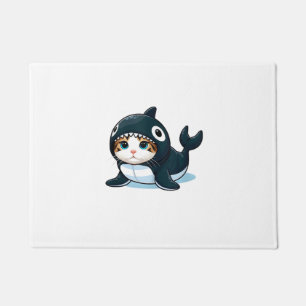 Cat in Orca Costume Tank Top Doormat