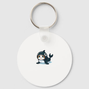 Cat in Orca Costume Tank Top Keychain