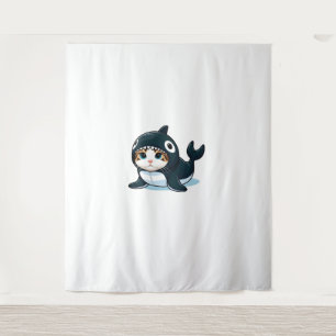 Cat in Orca Costume  Tapestry