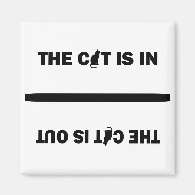Cat In/Out Magnet (Front)