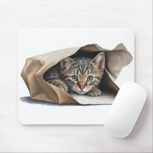 Cat In Paper Bag  Mouse Pad