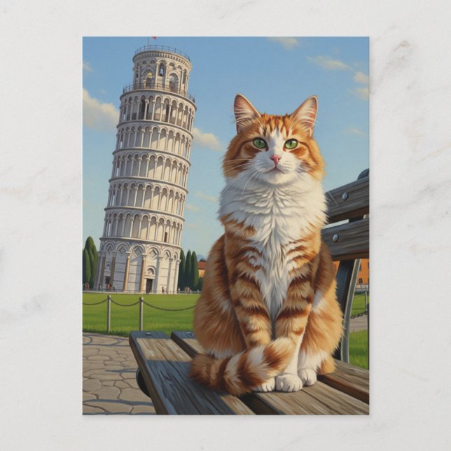 Cat in Pisa Italy Postcard (Front)