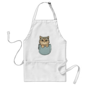 Cat in Pocket Standard Apron
