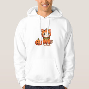 Cat in Pumpkin Costume for Halloween Hoodie
