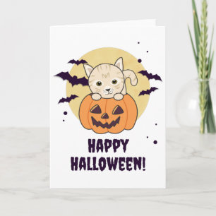 Cat In Pumpkin Sweet Cats Happy Halloween Card