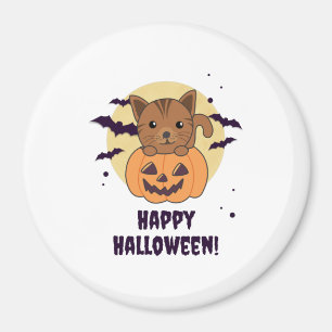 Cat In Pumpkin Sweet Cats Happy Halloween Magnet