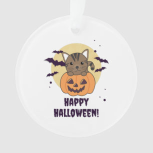 Cat In Pumpkin Sweet Cats Happy Halloween Ornament