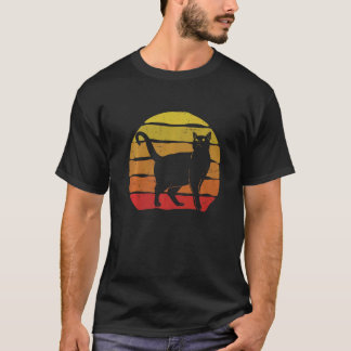 Cat In Retro Vintage Style Cat Cat Mom  Cat T-Shirt