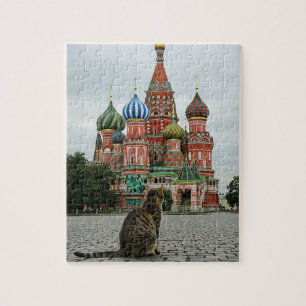 Cat in Russia Moscow Travel Jigsaw Puzzle