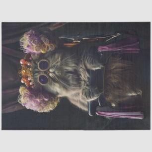 Cat in Salon with Personality Decoupage Tissue Paper