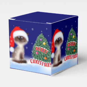 Cat in Santa Hat Favor Box
