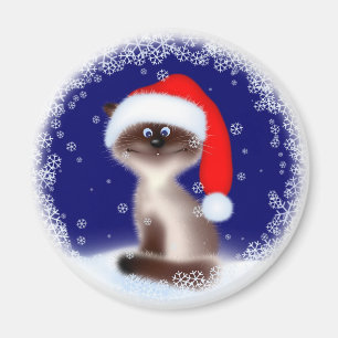 Cat in Santa Hat Magnet
