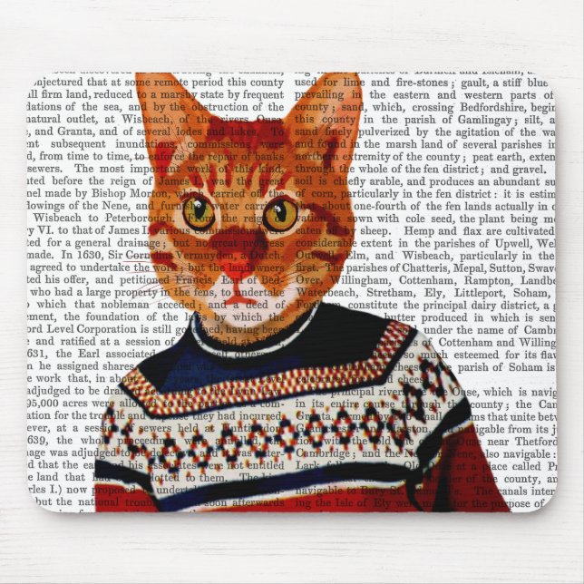 Cat in Ski Sweater 2 Mouse Pad (Front)