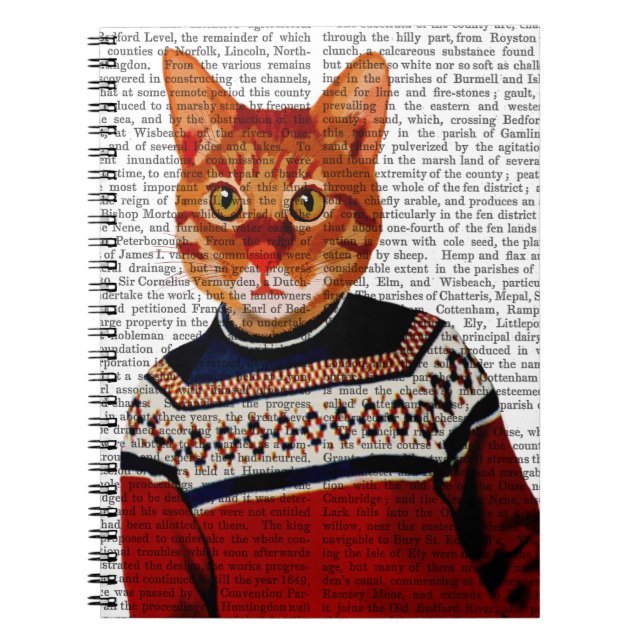 Cat in Ski Sweater 2 Notebook (Front)