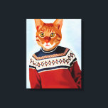Cat in Ski Sweater Canvas Print<br><div class="desc">Entertainment & Leisure</div>