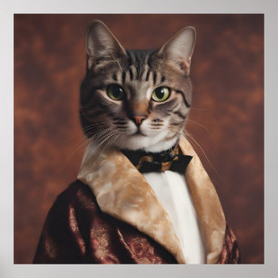 Cat in Smoking Jacket Poster