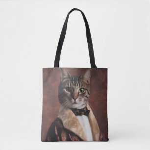 Cat in Smoking Jacket Tote Bag