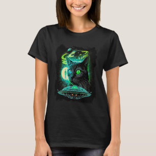Cat In Space Alien Abduction UFO Science Fiction F T-Shirt