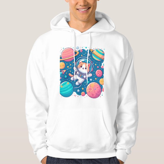 Cat in space hoodie (Front)