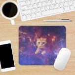 Cat in Space Mouse Pad<br><div class="desc">Orange tabby cat in space,  milky way galaxy.

Orange tabby cat image: by arthur ivanov
license: https://creativecommons.org/licenses/by-sa/2.0/legalcode
source image: https://www.flickr.com/photos/arthur_ivanov/2617993176</div>