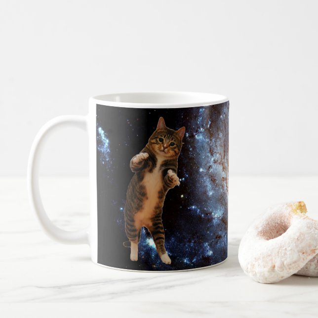 Cat in space - mug (With Donut)
