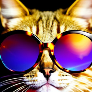  Cat in Sunglasses  Head Face T-Shirt 