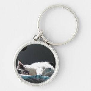 Cat in Sunspot Do Not Disturb Keychain