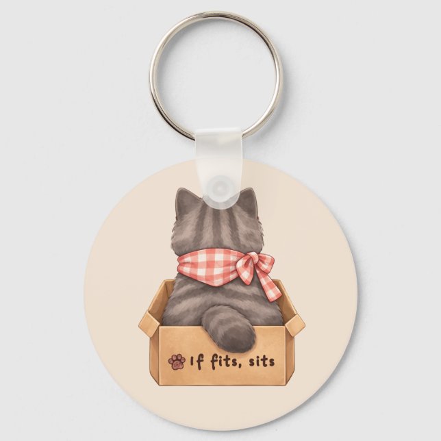 Cat in The Box Keychain (Front)