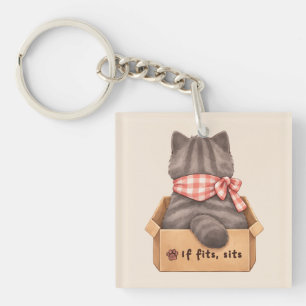 Cat in The Box Keychain