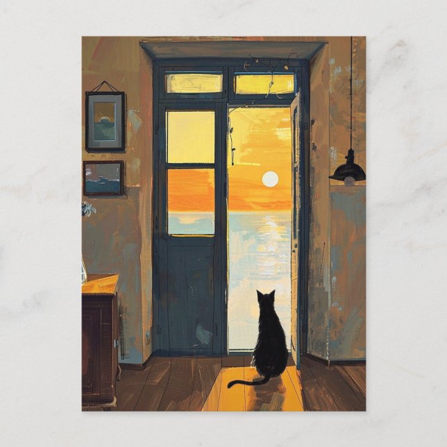 Cat in the Doorway Postcard (Front)