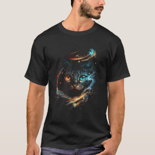 Cat In The Galaxy And Space Kitten Cat Head  1 T-Shirt