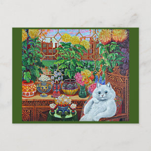 Cat in the Garden Room by Louis Wain Card
