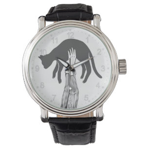 Cat in the hands of the owner - Choose back color Watch