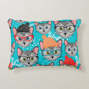 Cat in the hat accent pillow