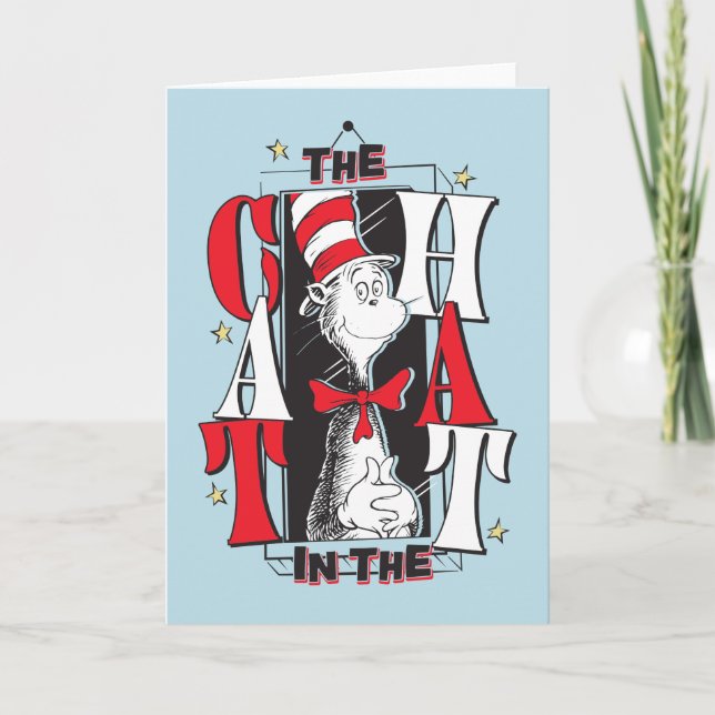 Cat In the Hat | B&W Text Card (Front)