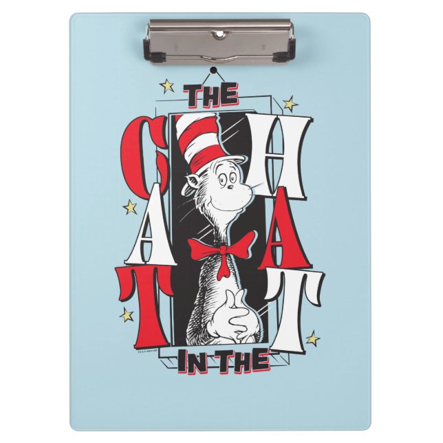 Cat In the Hat | B&W Text Clipboard (Front)
