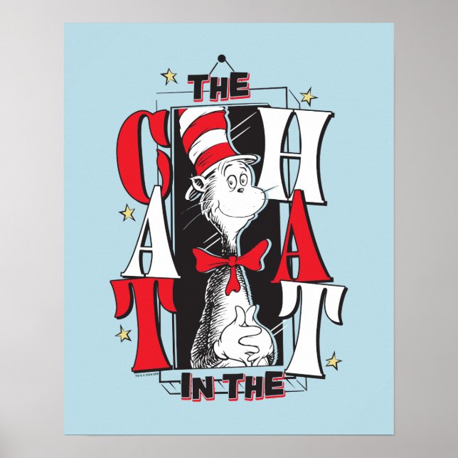 Cat In the Hat | B&W Text Poster (Front)