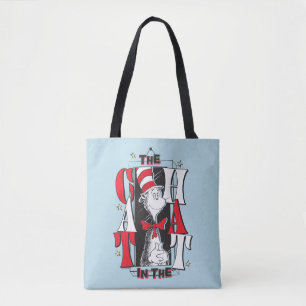 Cat In the Hat B&W Text Tote Bag