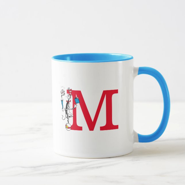 Cat in the Hat Balancing Act Monogram M Mug (Right)