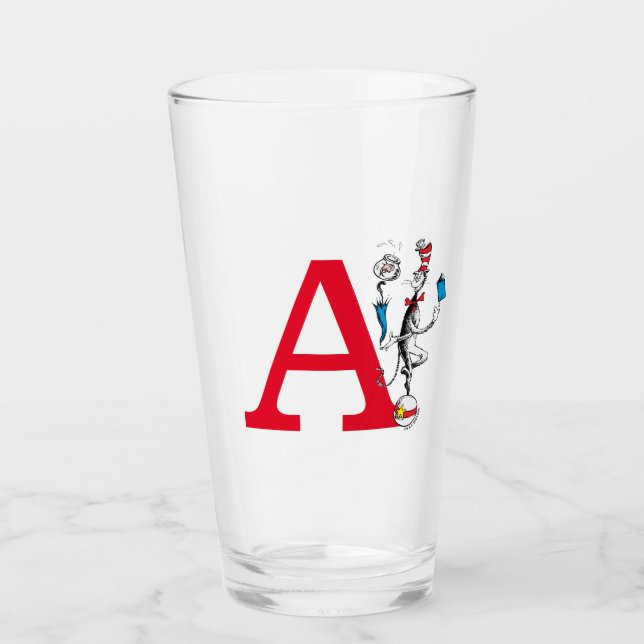 Cat in the Hat Balancing Act Monogram Z Glass (Front)