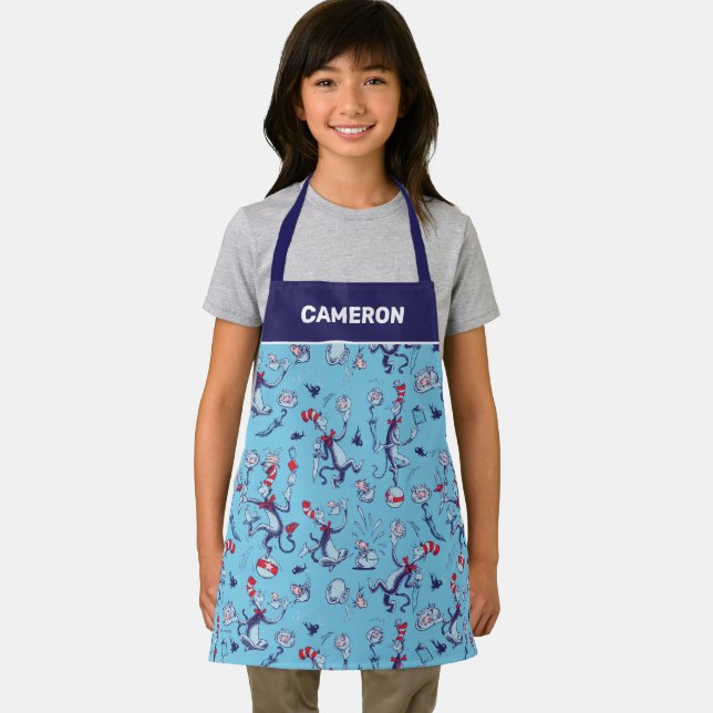 Cat In The Hat | Blue Pattern Apron (Insitu)
