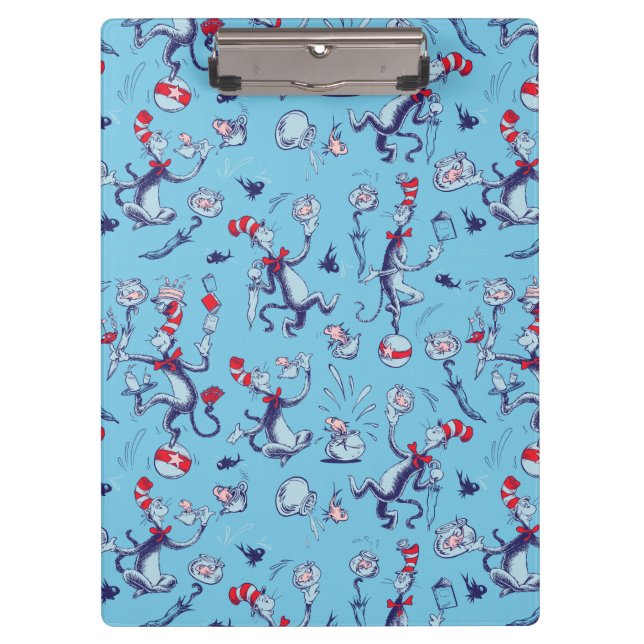 Cat In The Hat | Blue Pattern Clipboard (Front)