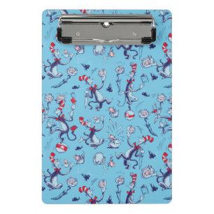 Cat In The Hat   Blue Pattern Mini Clipboard