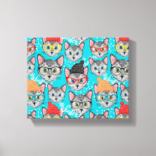Cat in the hat canvas print