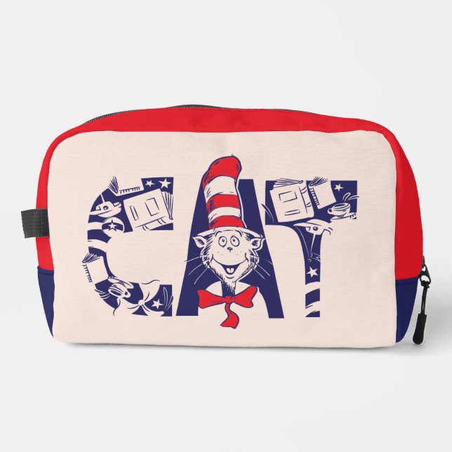 Cat In the Hat | Cat Face Text Dopp Kit (Front)