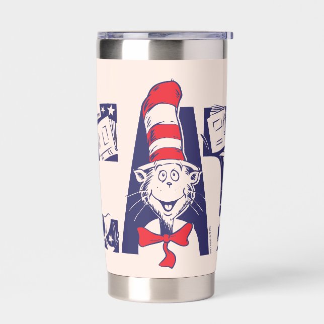 Cat In the Hat | Cat Face Text Insulated Tumbler (Left)